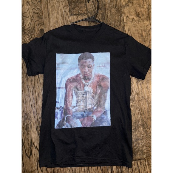NBA Youngboy Graphic Print Short Sleeve Black T Shirt Size Small - Picture 1 of 3